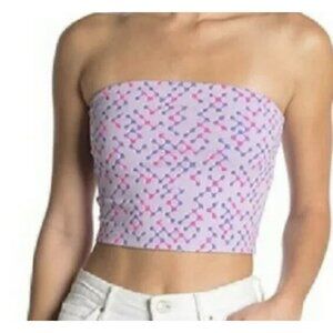 BP. Nordstrom Cropped Tube Top SMALL Purple Geo Print NWT